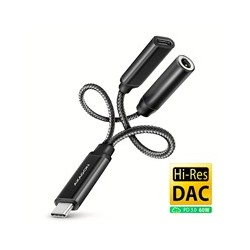AXAGON ADA-HCPD, USB-C na 3.5mm jack - Hi-Res DAC audio adaptér, 384kHz/32bit, stereo, PD 60W 3A