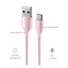 Swissten datový kabeltextile ii usb / usb-c 1,5 m růžový