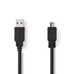 NEDIS kabel USB 2.0/ zástrčka USB-A - zástrčka micro-B/ černý/ box/ 3m