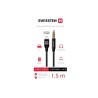 Swissten audio adaptértextile lightning (samec)/3,5 mm jack(samec) 1,5 m černý