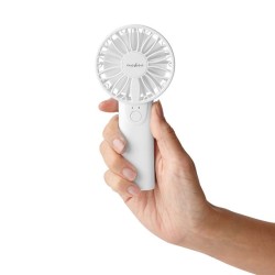 NEDIS ruční ventilátor/ průměr 6 cm/ výkon 0,9 W/ 2 rychlosti/ plast/ bílý