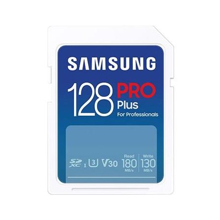SAMSUNG PRO Plus SDXC 128GB + USB Adaptér / CL10 UHS-I U3 / V30