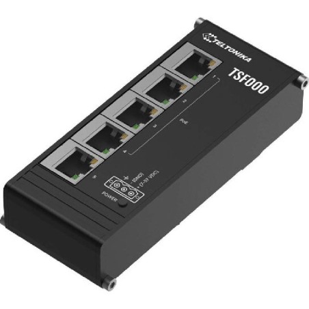 Teltonika TSF000 průmyslový switch, 5x 10/100, 4x PoE+, bez zdroje