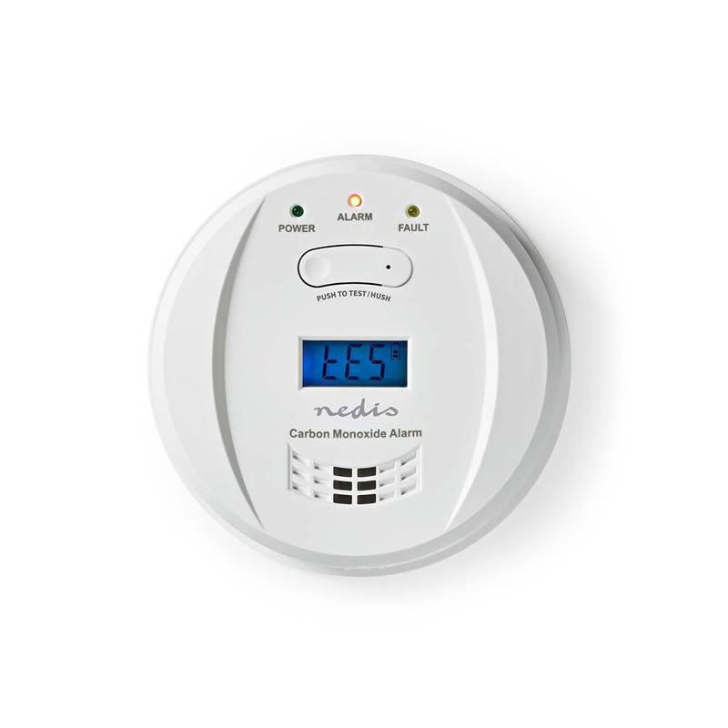 NEDIS detektor oxidu uhelnatého/ EN 50291/ hlasitost 85 dB/ 2x AA/ životnost až 5 let/ bílý