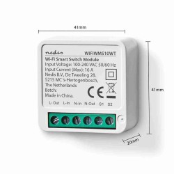 NEDIS Wi-Fi chytrý spínač pro světla/ spotřeba 3680 W/ připojení terminálu/ Android/ iOS/ Nedis® SmartLife/ bílý