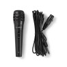NEDIS kabelový mikrofon/ Kardioid/ odnímatelný kabel 5m/ 600 Ohm/ -75 dB/ jack 6.35 mm/ vypínač/ ABS/ černý