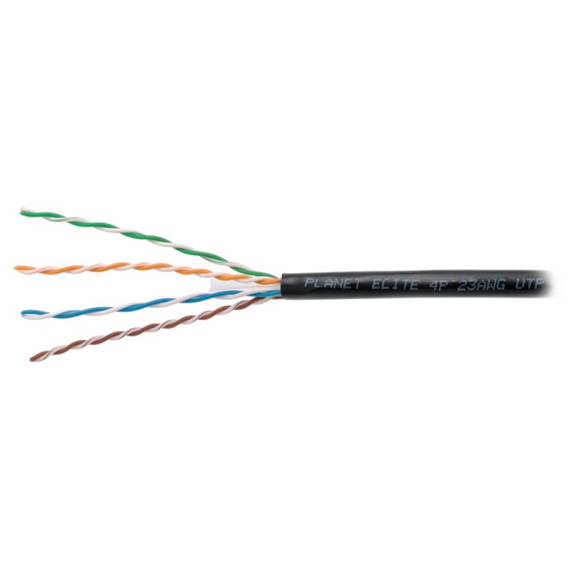 UTP kabel PlanetElite, Cat6, drát, venkovní PE, černý, 305m