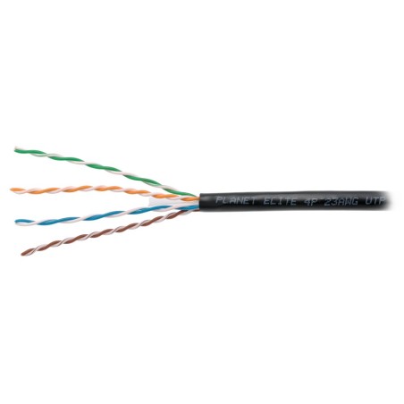 UTP kabel PlanetElite, Cat6, drát, venkovní PE, černý, 305m