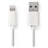 NEDIS synchronizační a nabíjecí kabel pro zařízení Apple/ konektor Lightning/ zástrčka USB 2.0 A/ bílý/ blistr/ 1m