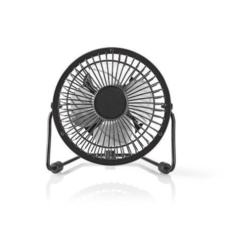 NEDIS mini ventilátor/ průměr 10 cm/ výkon 3 W/ napájení přes USB/ kabel 1 m/ kovový/ černý