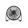 NEDIS mini ventilátor/ průměr 10 cm/ výkon 3 W/ napájení přes USB/ kabel 1 m/ kovový/ černý