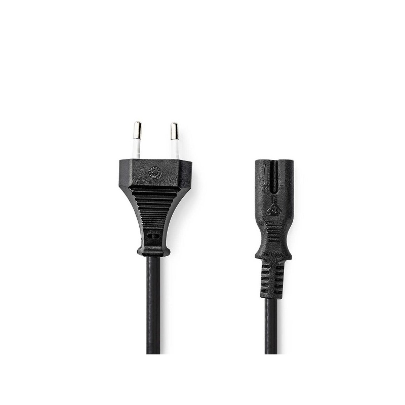 NEDIS napájecí kabel 230V pro adaptéry/ přípojný/ Euro zástrčka/ konektor IEC-320-C7/ dvoulinka/ černý/ bulk/ 3m
