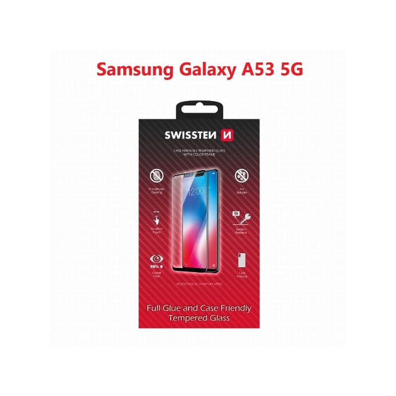 Swissten sklo Full Glue , Color frame, Case friendly pro Samsung Galaxy A53 5G / černé