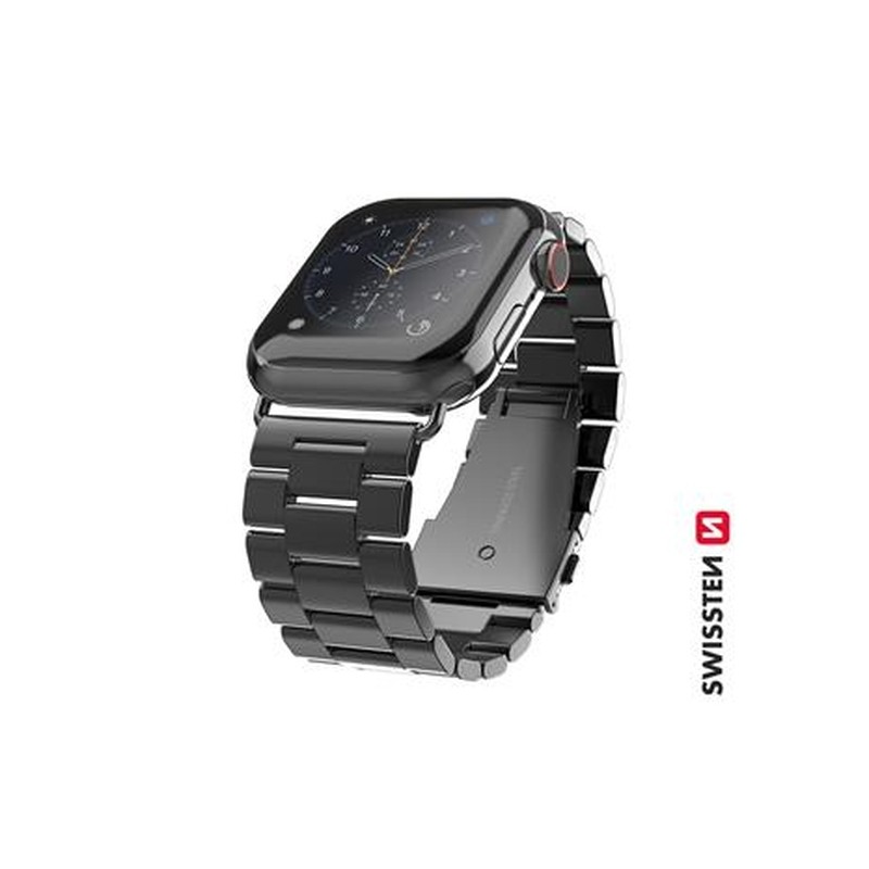 Swissten řemínek pro apple watch kovový 38 / 40 / 41 mm černý