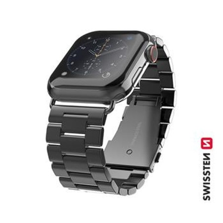Swissten řemínek pro apple watch kovový 38 / 40 / 41 mm černý
