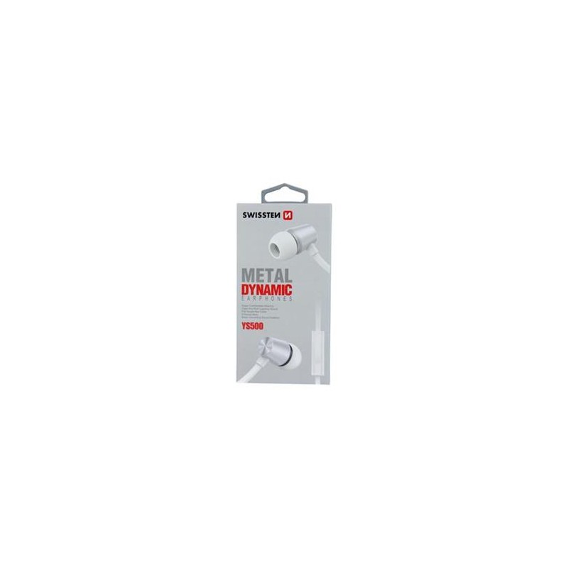 Swissten Sluchátka Earbuds Dynamic Ys500 Stříbrno/Bílé