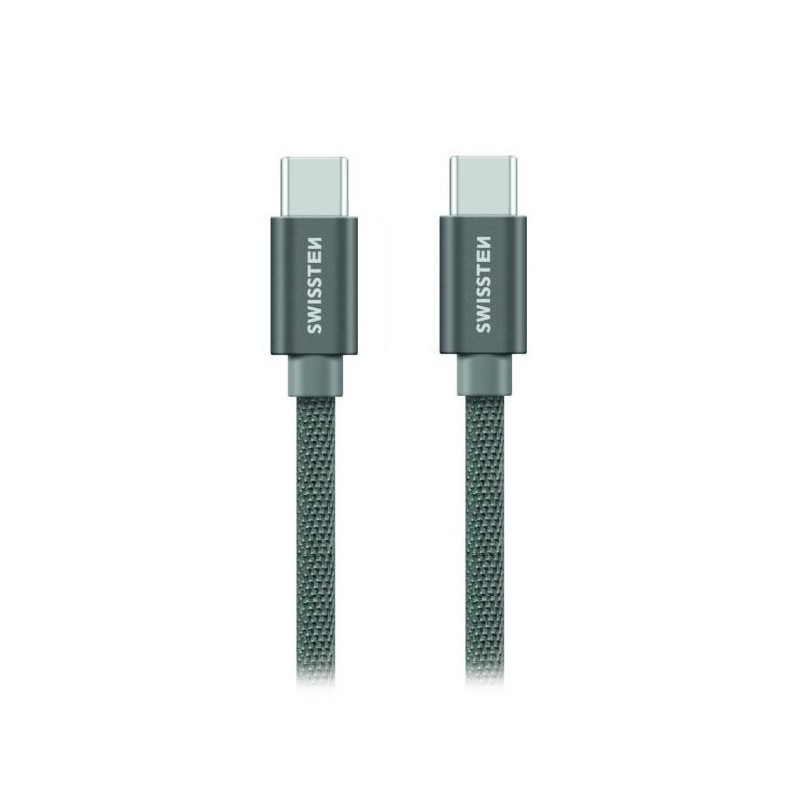 Swissten Datový Kabel Textile USB-C / USB-C 1,2 M Šedý