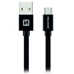 Swissten Datový Kabel Textile Usb / Micro Usb 3,0 M Černý