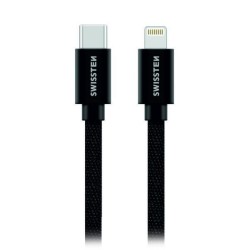 Swissten Datový Kabel Textile USB-C / Lightning Mfi 1,2 M Černý