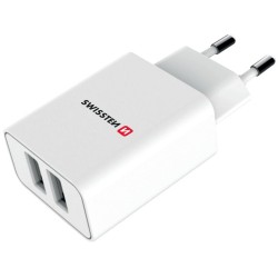 Swissten Síťový Adaptér Smart Ic 2X Usb 2,1A Power + Datový Kabel Usb / Lightning Mfi 1,2 M Bílý
