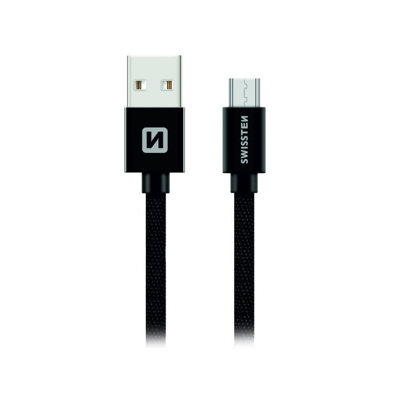 Swissten Datový Kabel Textile Usb / Micro Usb 2,0 M Černý