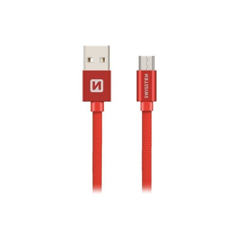 Swissten Datový Kabel Textile Usb / Micro Usb 3,0 M Červený