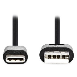NEDIS kabel USB 2.0/ zástrčka USB-C - zástrčka USB-A/ černý/ bulk/ 3m