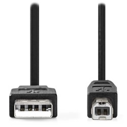 NEDIS kabel USB 2.0/ zástrčka USB-A - zástrčka USB-B/ k tiskárně apod./ AWG 28/24/ černý/ bulk/ 2m