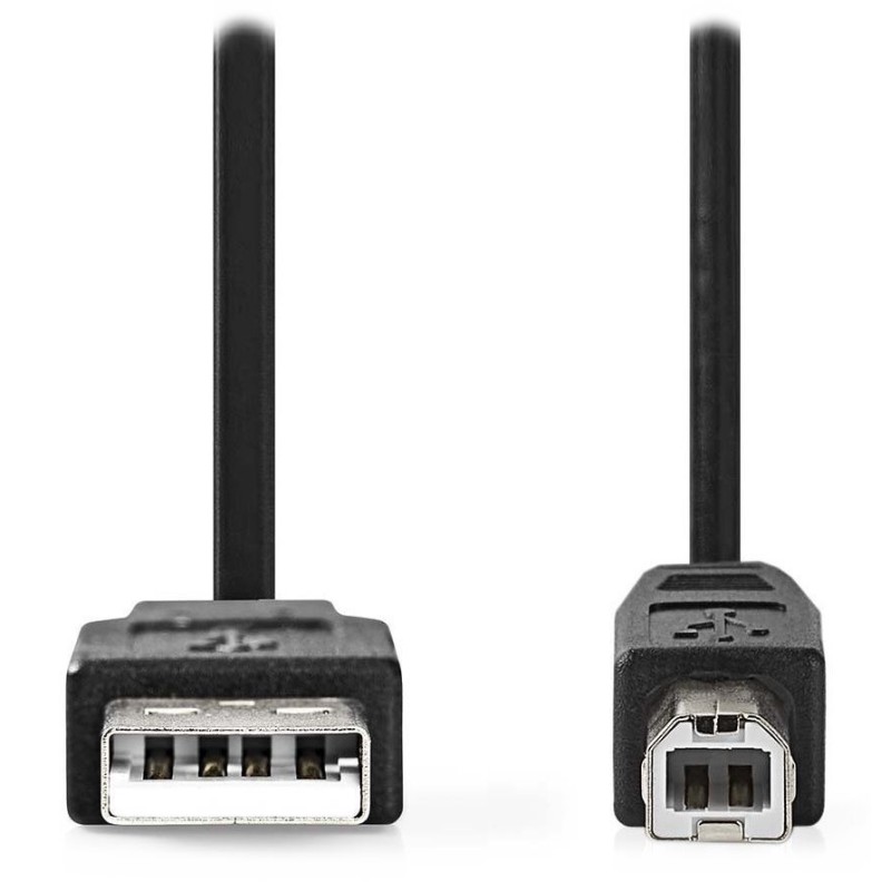 NEDIS kabel USB 2.0/ zástrčka USB-A - zástrčka USB-B/ k tiskárně apod./ AWG 28/24/ černý/ bulk/ 2m