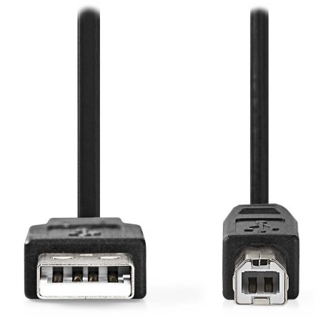 NEDIS kabel USB 2.0/ zástrčka USB-A - zástrčka USB-B/ k tiskárně apod./ AWG 28/24/ černý/ bulk/ 2m