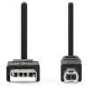 NEDIS kabel USB 2.0/ zástrčka USB-A - zástrčka USB-B/ k tiskárně apod./ AWG 28/24/ černý/ bulk/ 2m