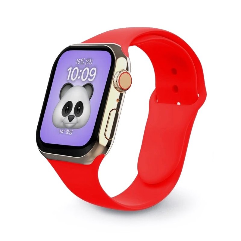 Swissten řemínek pro apple watch silikonový 42 / 44 / 45 / 49 mm červený