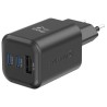 Swissten síťový adaptér gan 2x usb-c 65w pd + 1x usb-a 18w qc černý
