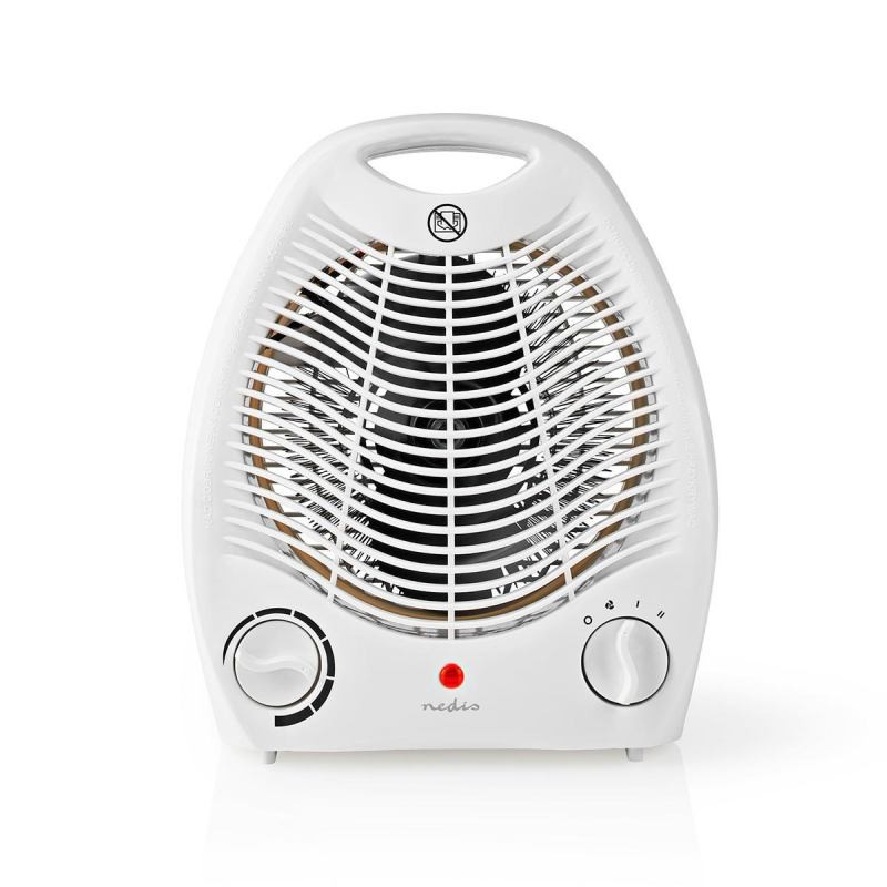 NEDIS horkovzdušný ventilátor/ termostat/ spotřeba 2000 W/ 2 tepelné režimy/ ochrana proti převrácení/ bílý