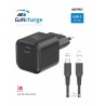 Swissten síťový adaptér gan 1x usb-c 35w power delivery černý + datový kabel usb-c/lightning 1,2 m černý