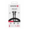 Swissten textilní datový kabel arcade usb-c / lightning 1,2 m černý