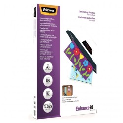 FELLOWES laminovací fólie/ formát A3/ 80 mic samolepící/ velikost 303x426 mm/ lesklé/ 100 pack