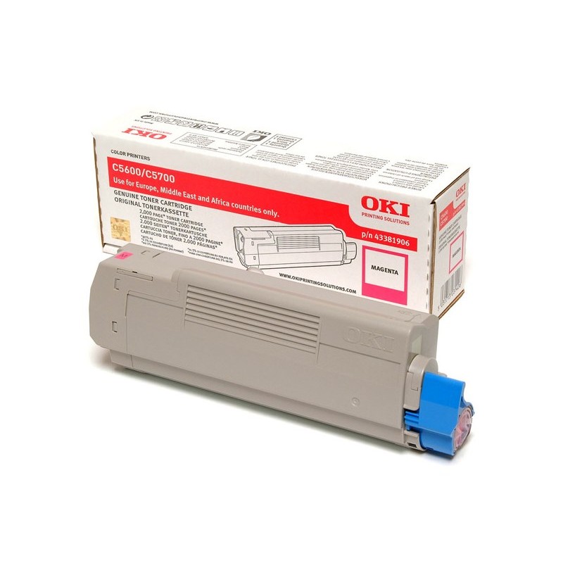 OKI originál tonerová kazeta 43381906/ C5600/ C5700/ 2000 stran/ purpurový