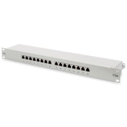 DIGITUS Patch panel,CAT5E,19",16xSTP RJ45,béžová