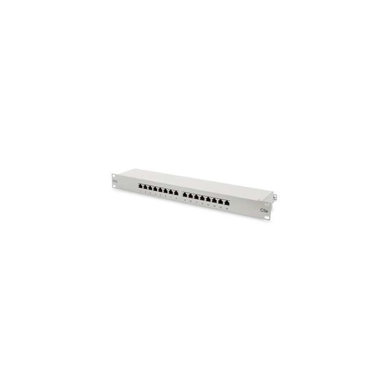 DIGITUS Patch panel,CAT5E,19",16xSTP RJ45,béžová