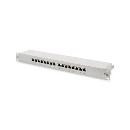 DIGITUS Patch panel,CAT5E,19",16xSTP RJ45,béžová