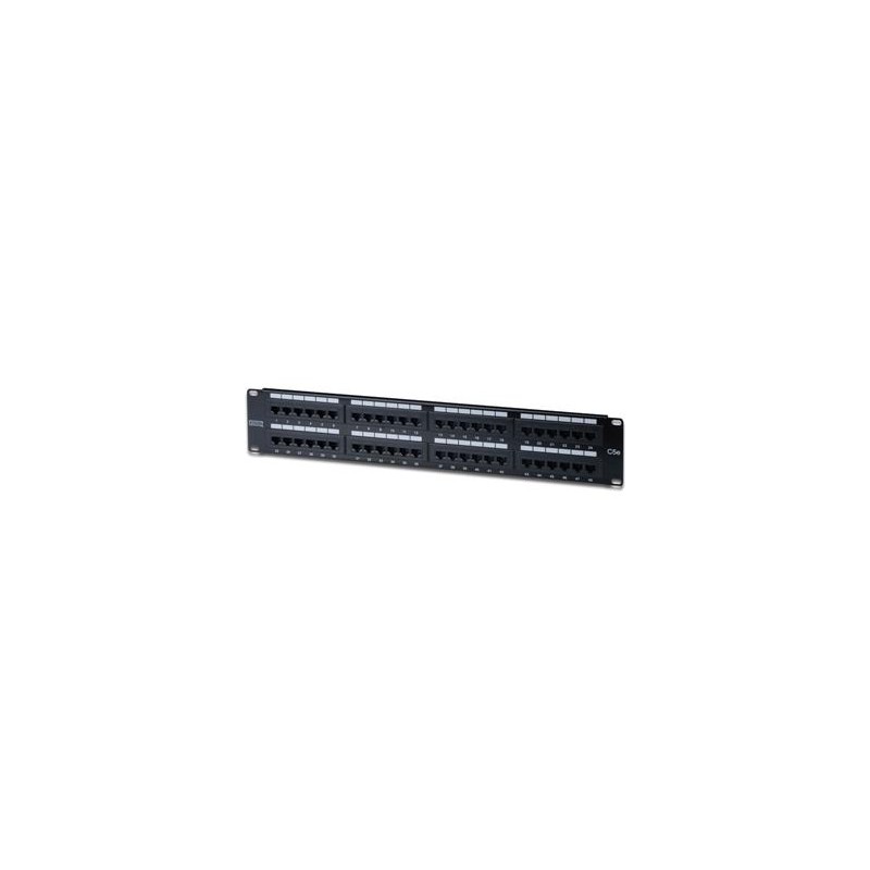 DIGITUS Patch panel,CAT5E,19",48xUTP RJ45,černá