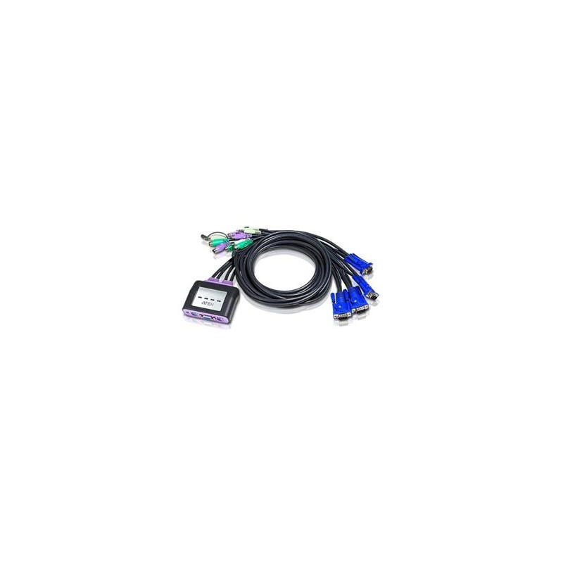 ATEN 4-port KVM PS/2 mini, audio, 1.2m kabely