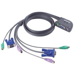 ATEN 2-port KVM PS/2 mini, 1.2m kabely
