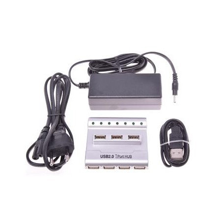 PremiumCord USB 2.0 HUB 7-portový s napájecím zdrojem