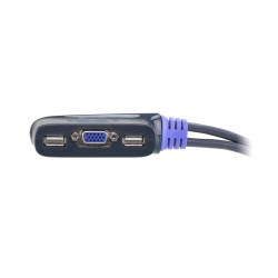 ATEN 2-port mini KVM USB, audio, 0,9m integrované kabely