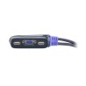 ATEN 2-port mini KVM USB, audio, 0,9m integrované kabely
