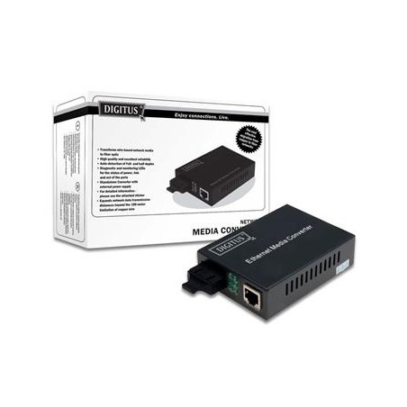 DIGITUS 10/100/1000Base-T to 1000Base-SX, Incl. PSU SC connector, MM, Up to 0.5km DN-82120-1