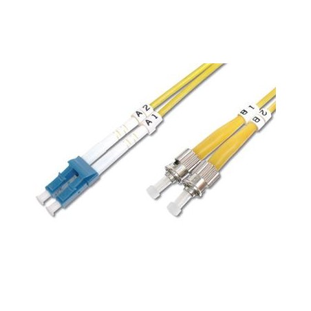 DIGITUS Fiber Optic Patch Cord, LC to ST Singlemode 09/125 µ, Duplex Length 2m