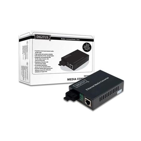 DIGITUS 10/100/1000Base-T to 1000Base-SX, Incl. PSU ST connector, MM, Up to 0.5km DN-82110-1